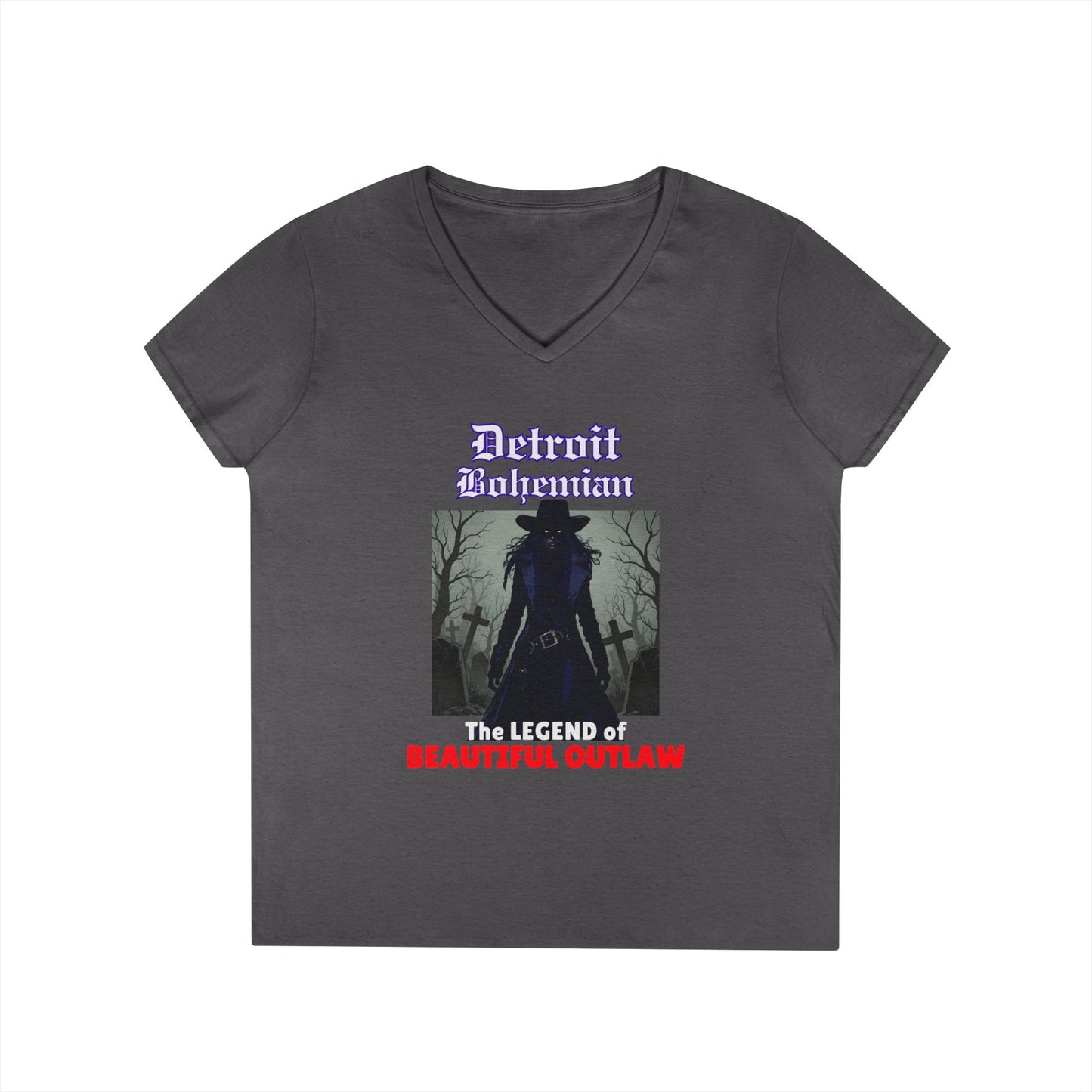 Detroit Bohemian Women's V-Neck T-Shirt - Legend of Beautiful Outlaw